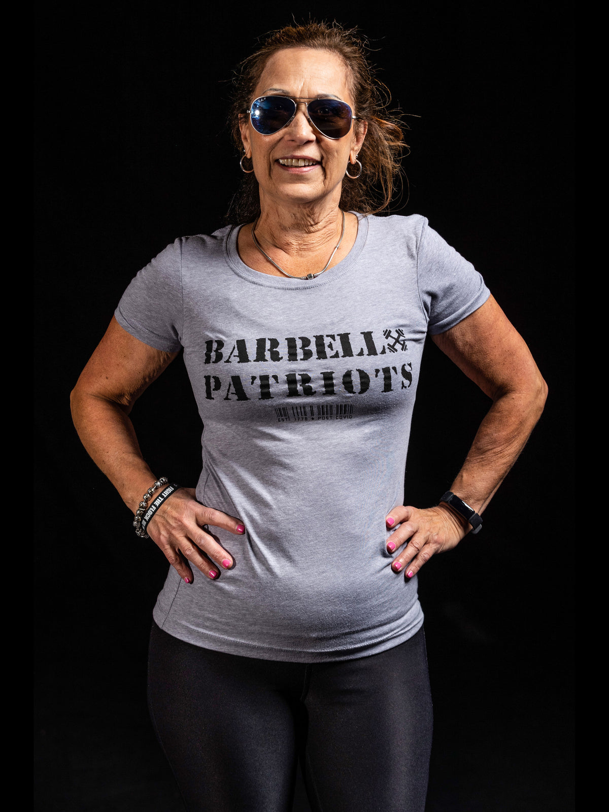 BARBELL PATRIOTS Womens Crewneck T-Shirt