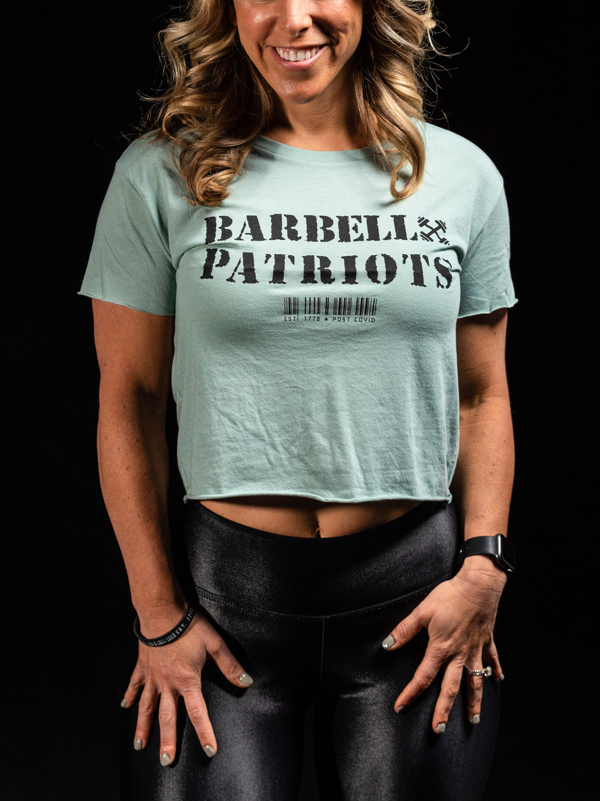 BARBELL PATRIOTS Womens Crop Top T-Shirt
