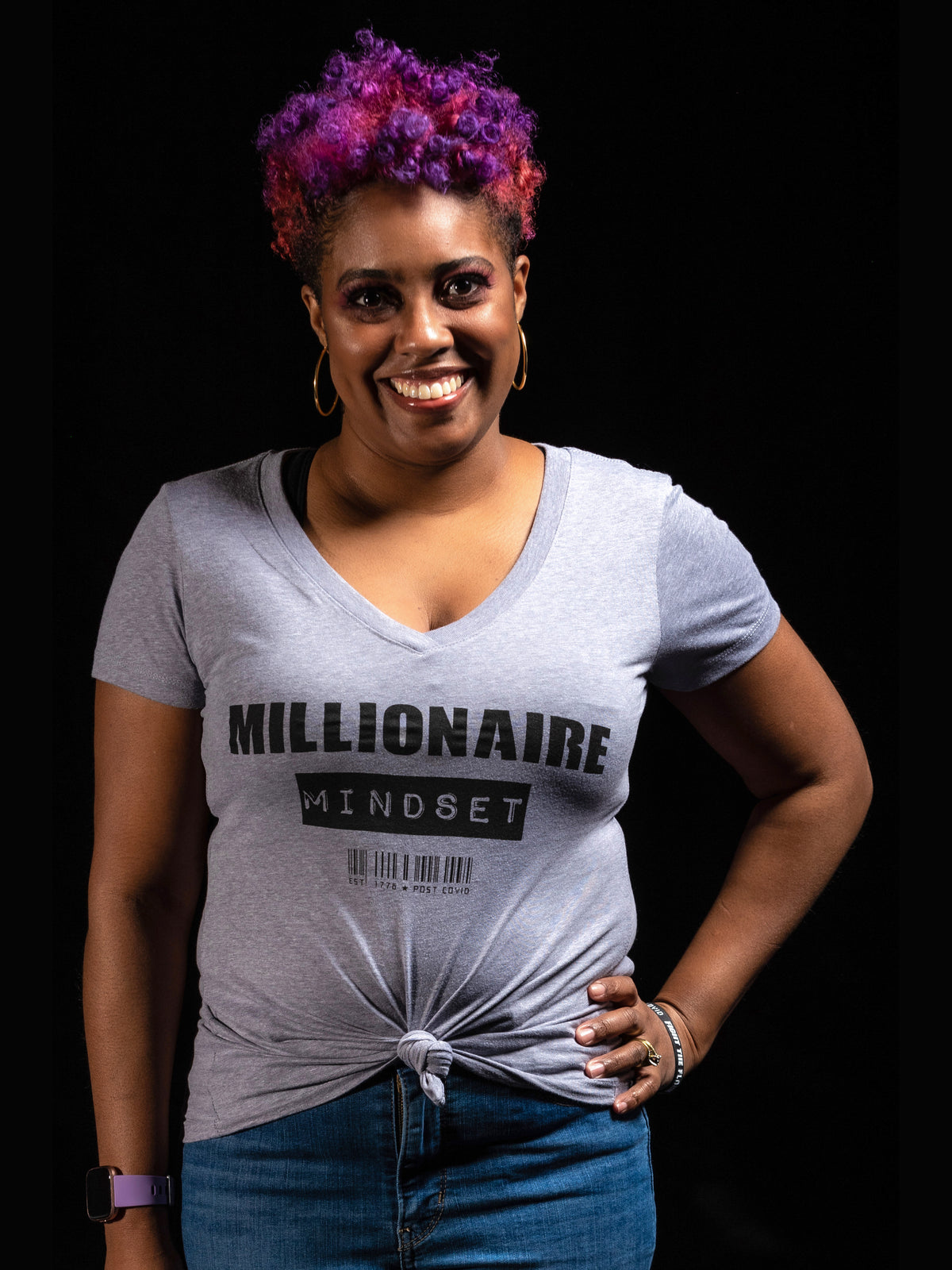 MILLIONAIRE MINDSET Womens V-Neck T-Shirt