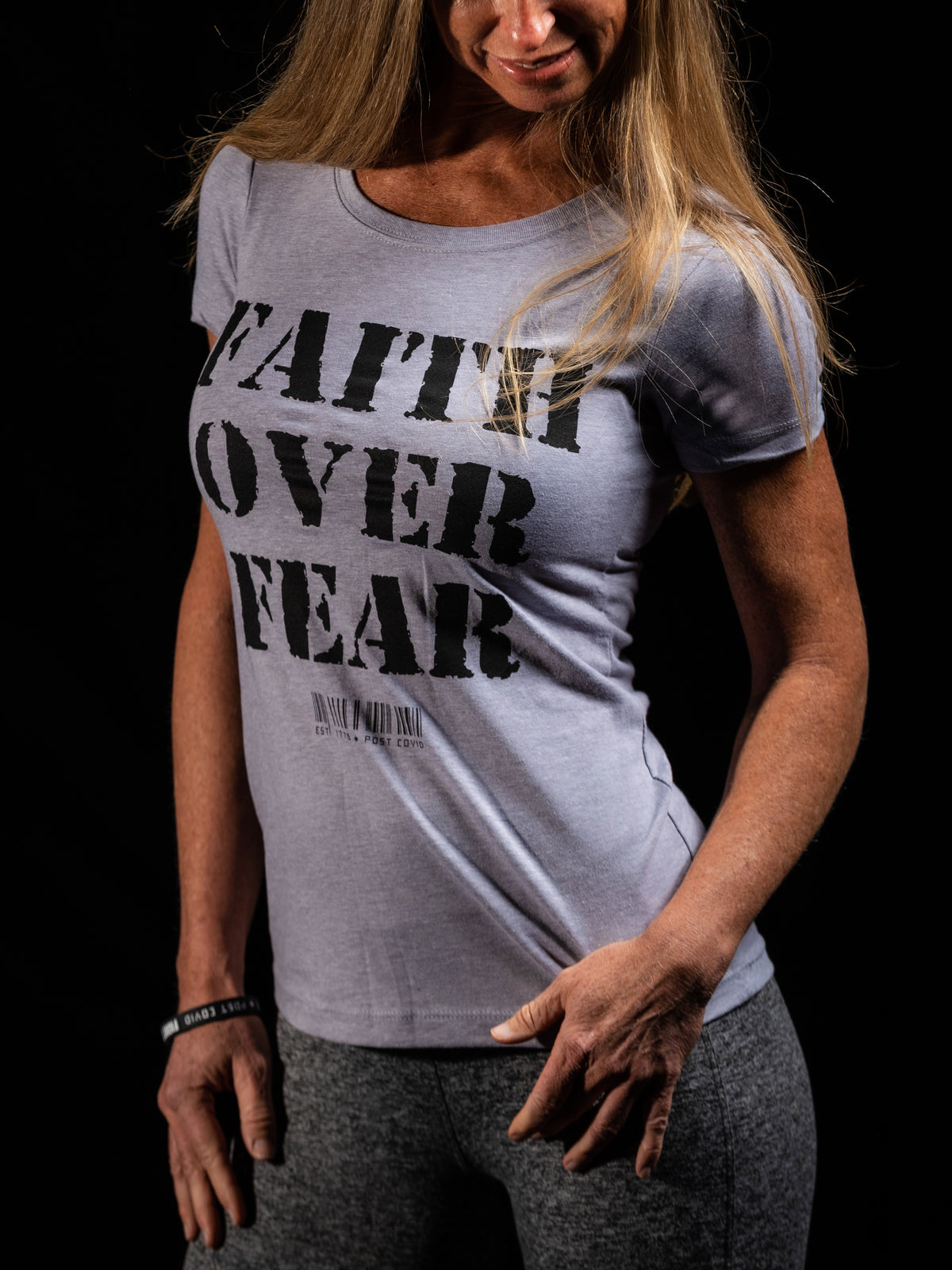 FAITH OVER FEAR Womens Crewneck T-Shirt (1776)