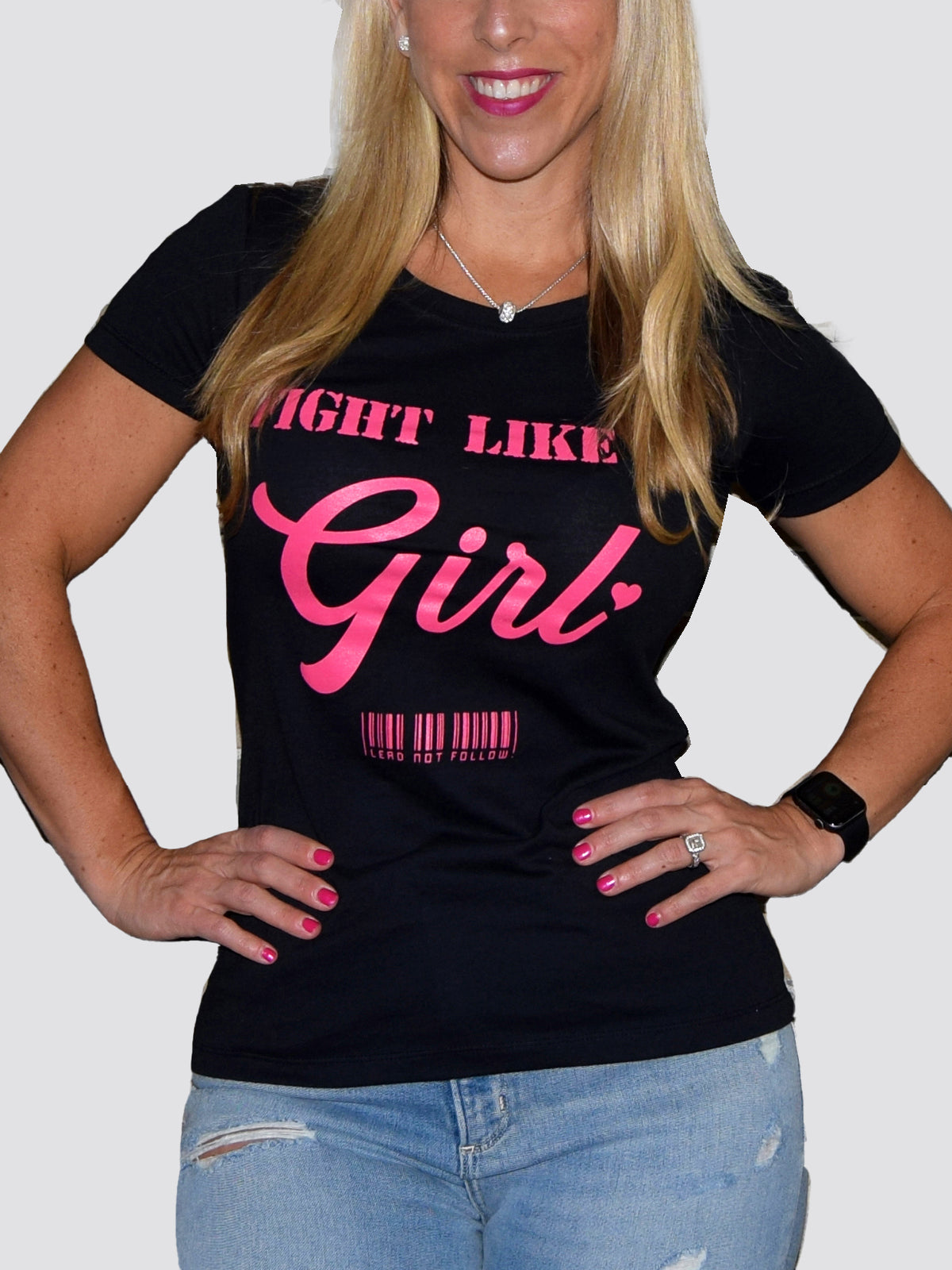 FIGHT LIKE A GIRL Womens Crewneck T-Shirt