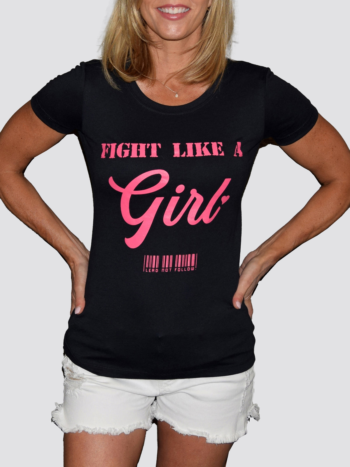 FIGHT LIKE A GIRL Womens Crewneck T-Shirt