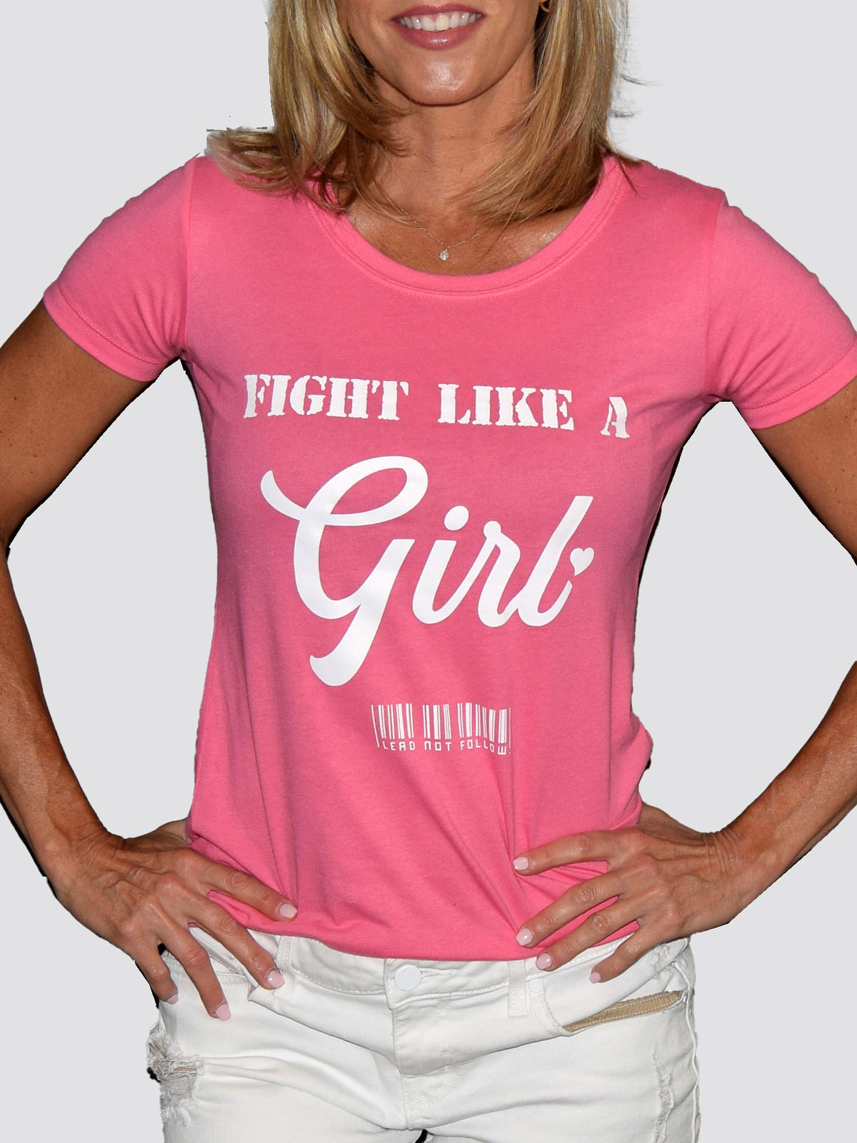 FIGHT LIKE A GIRL Womens Crewneck T-Shirt