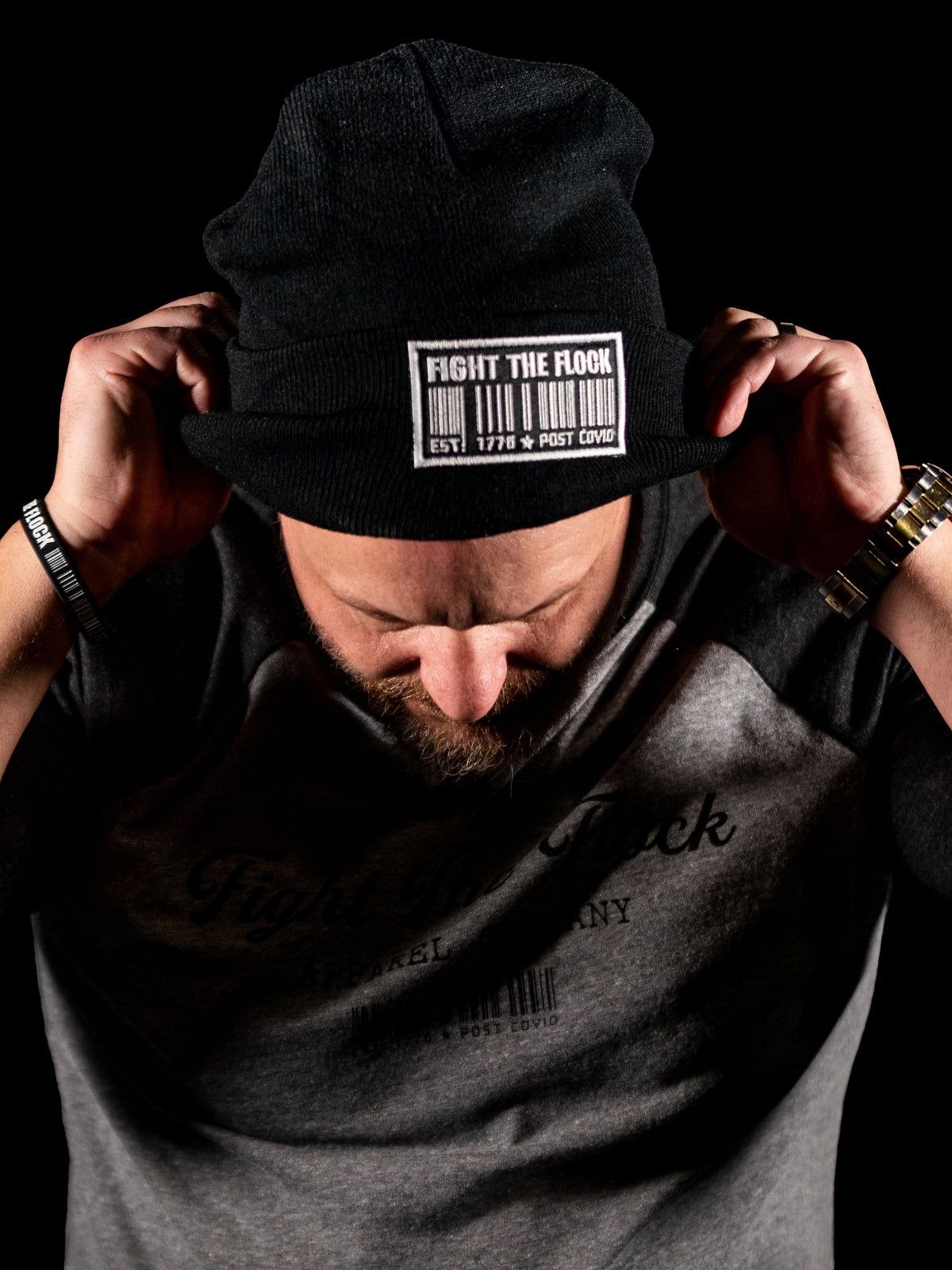 BARCODE LOGO Beanie Cuff (Black)