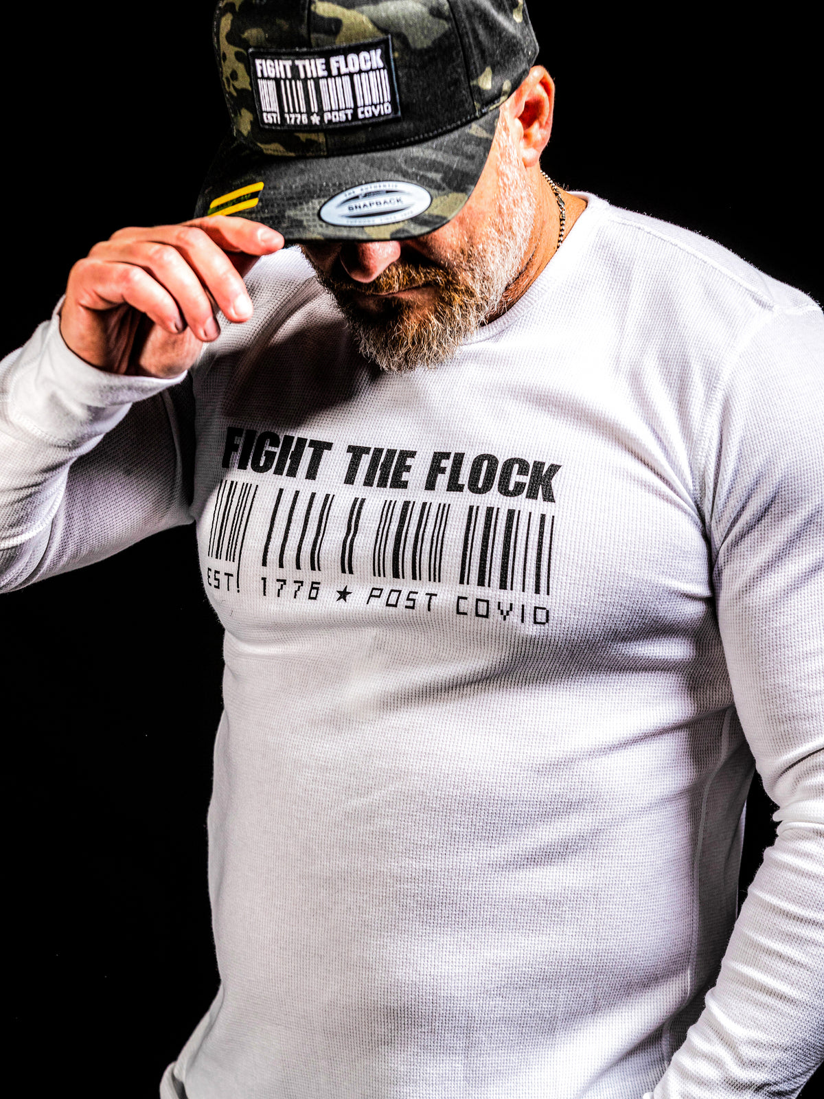 Barcode Trucker Snapback Hat | Black Camo