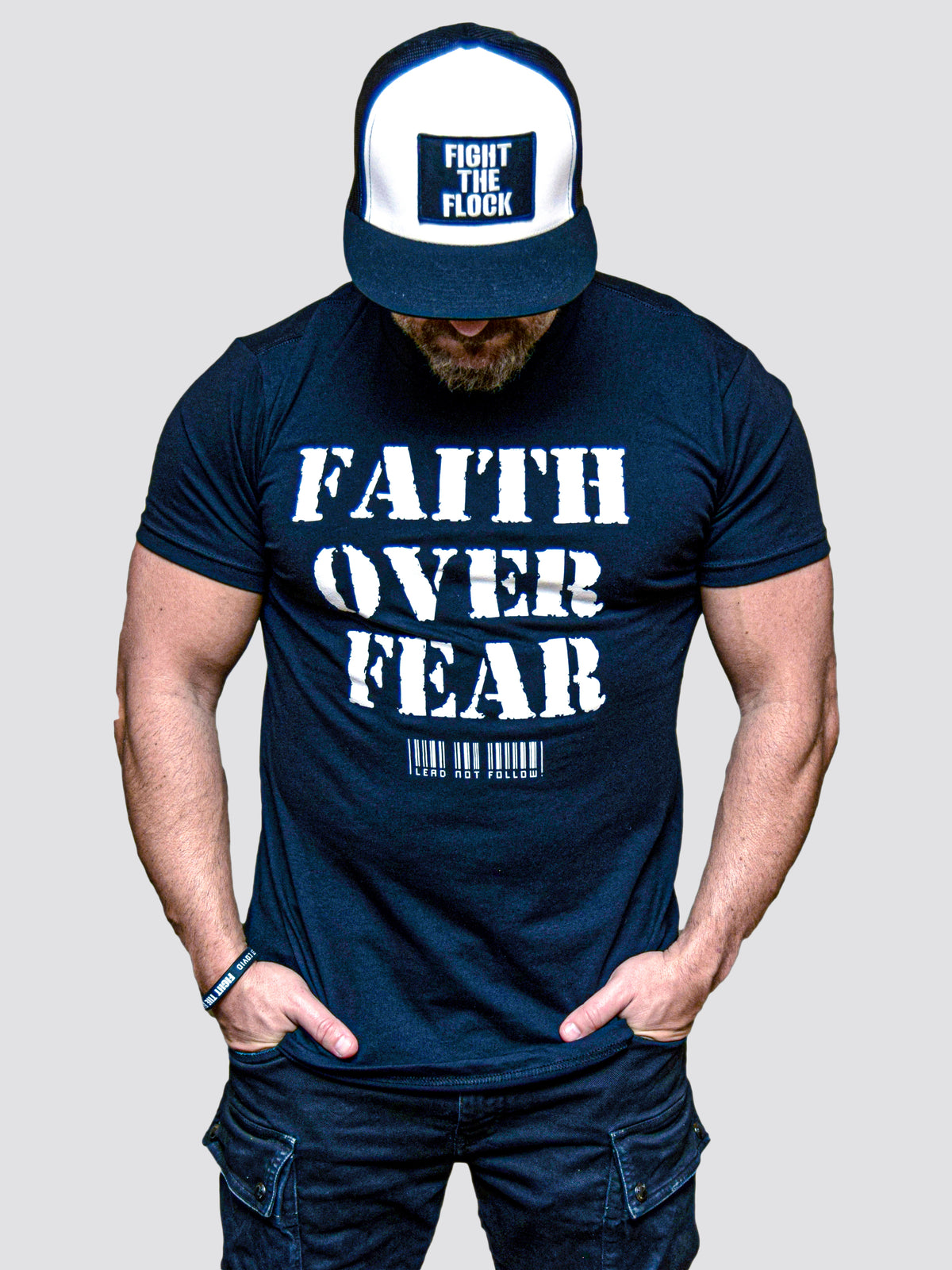 FAITH OVER FEAR Mens Crewneck T-Shirt