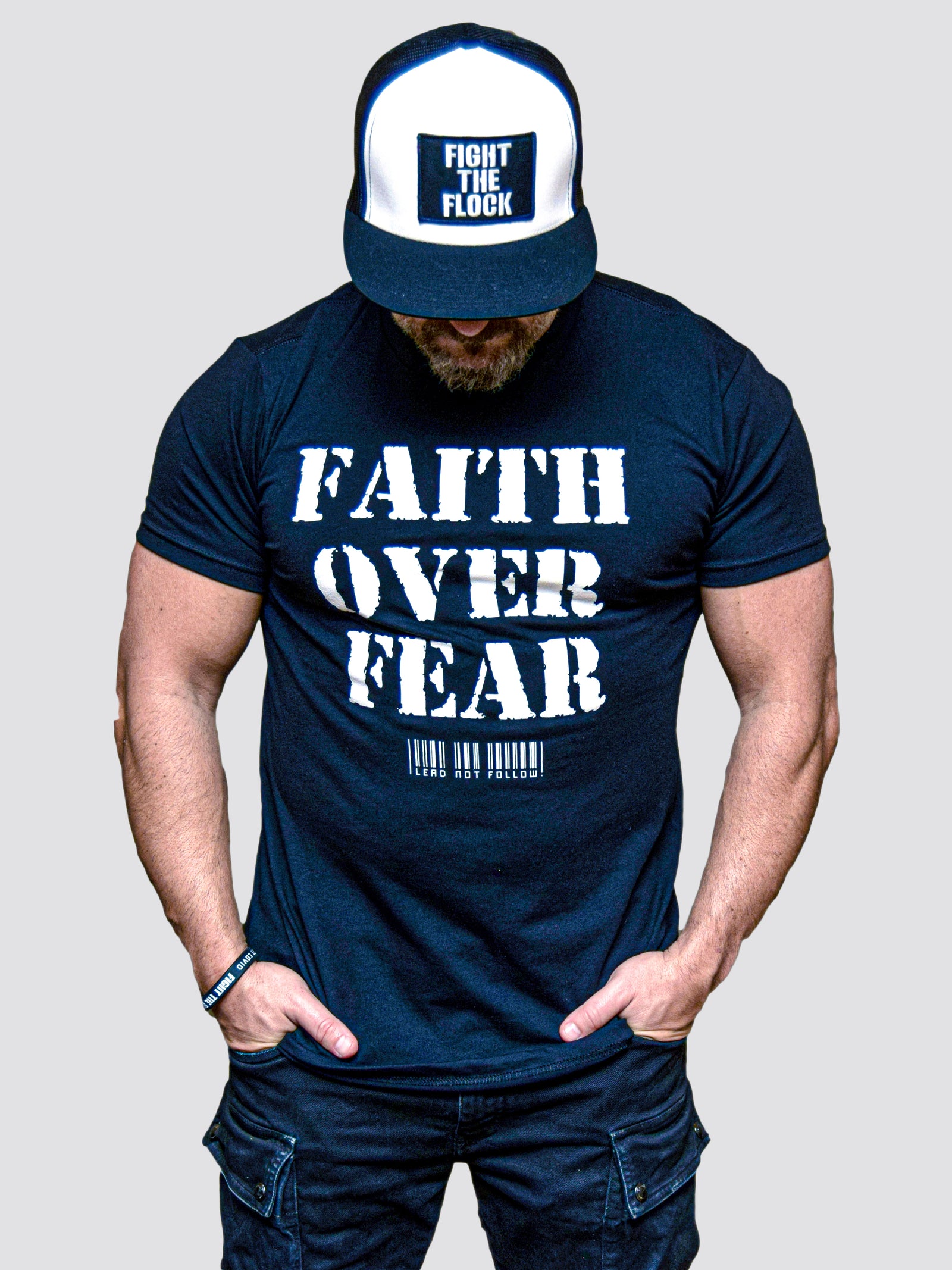 FAITH OVER FEAR Mens Crewneck T-Shirt