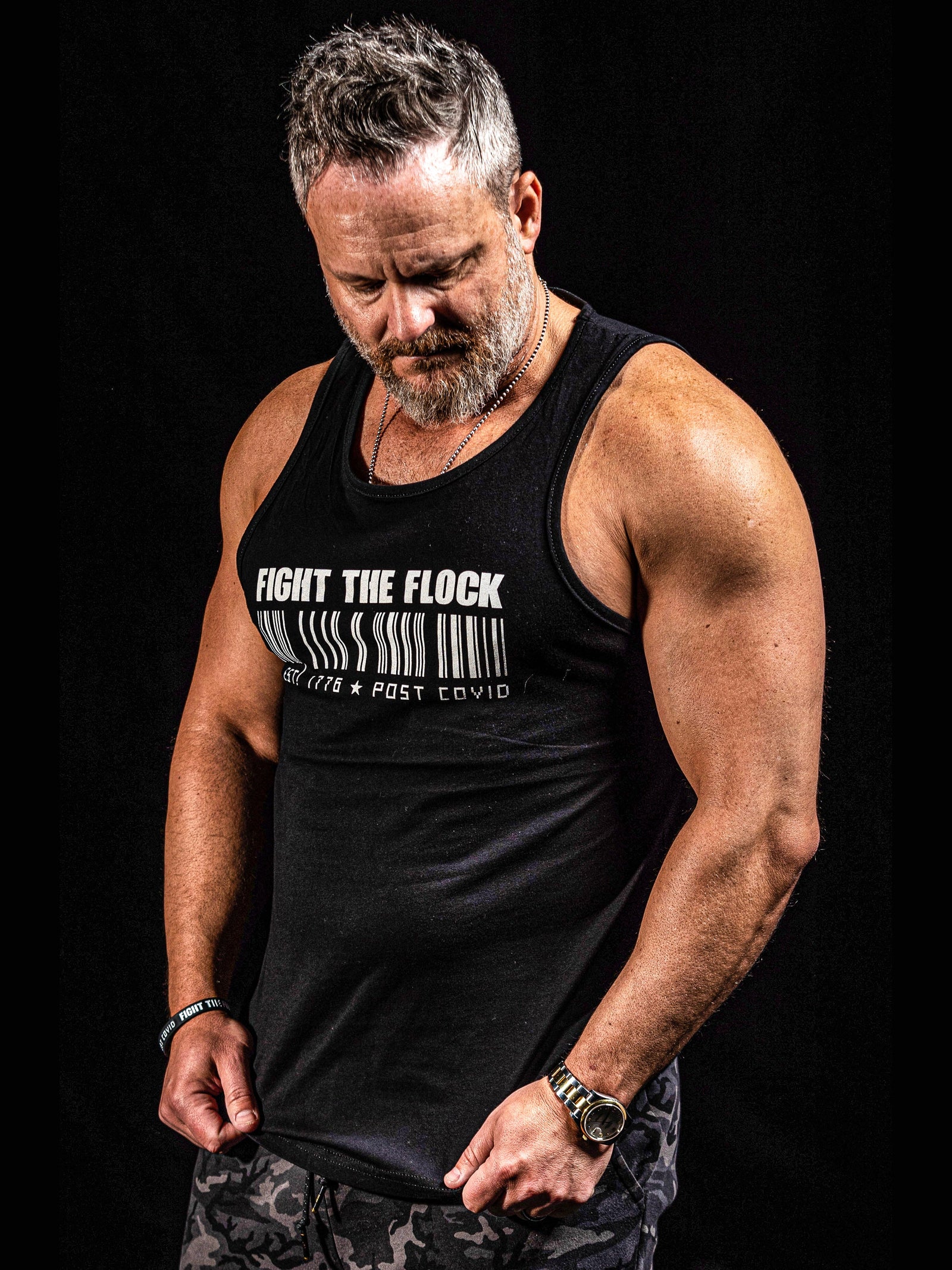 Inspirational Fitness Gym Motivational Muscle American T-Shirt Mens Tank Top White - Front Freedom USA 1776