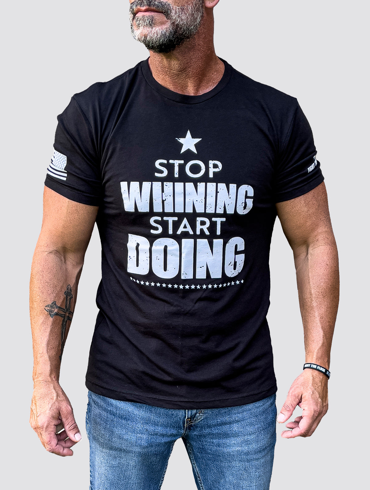 STOP WHINING START DOING Mens Crewneck T-Shirt