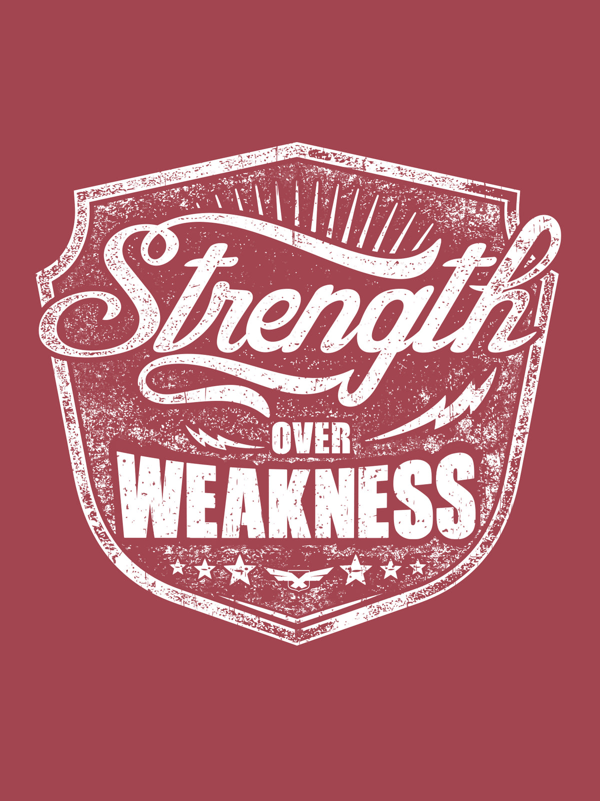 STRENGTH OVER WEAKNESS Mens Crewneck T-Shirt