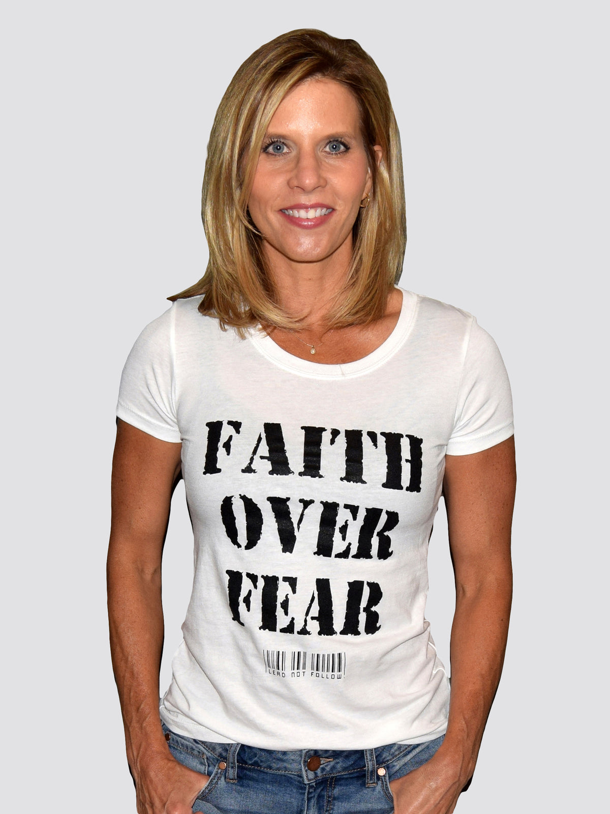 FAITH OVER FEAR Womens Crewneck T-Shirt