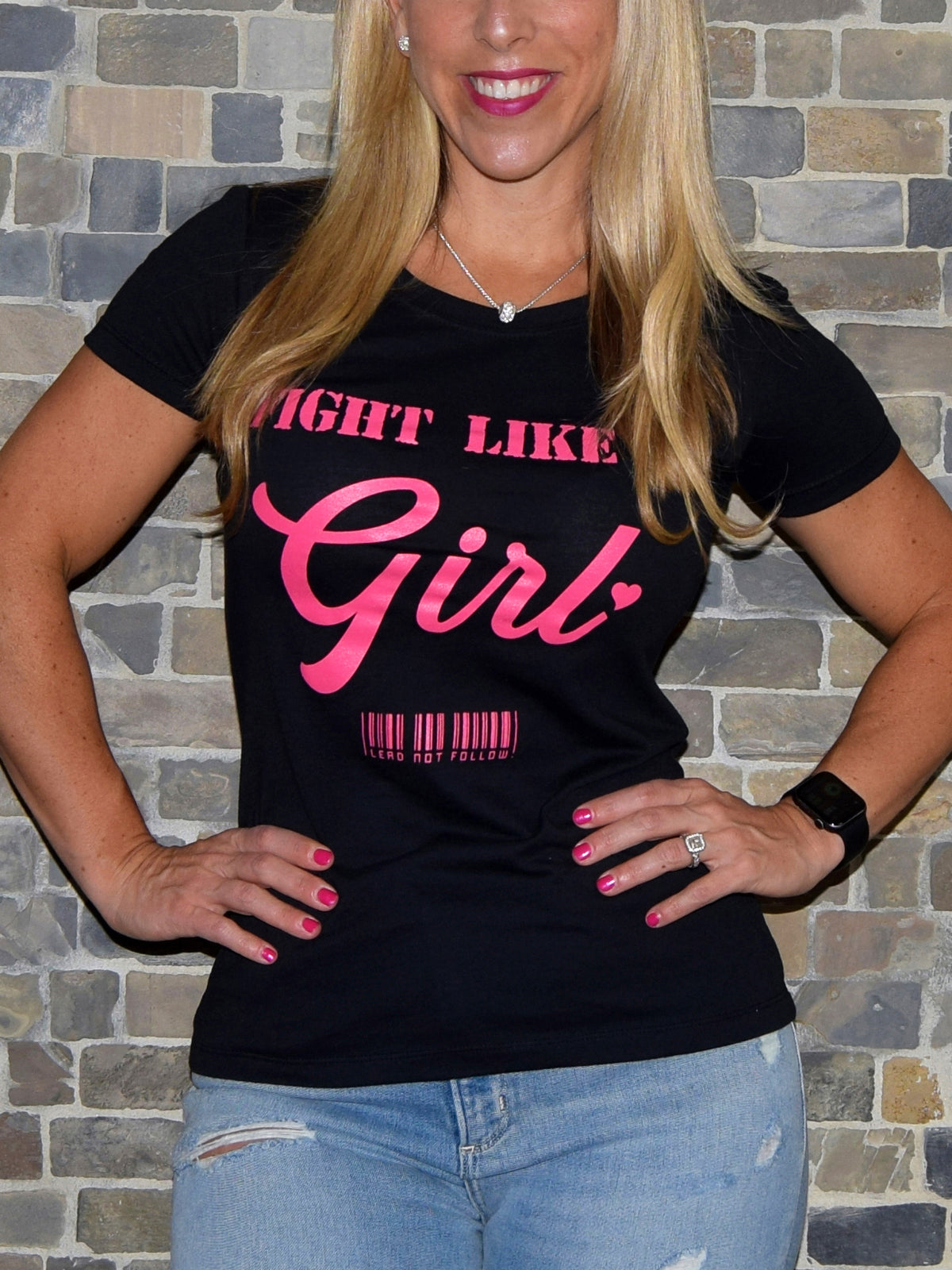 FIGHT LIKE A GIRL Womens Crewneck T-Shirt