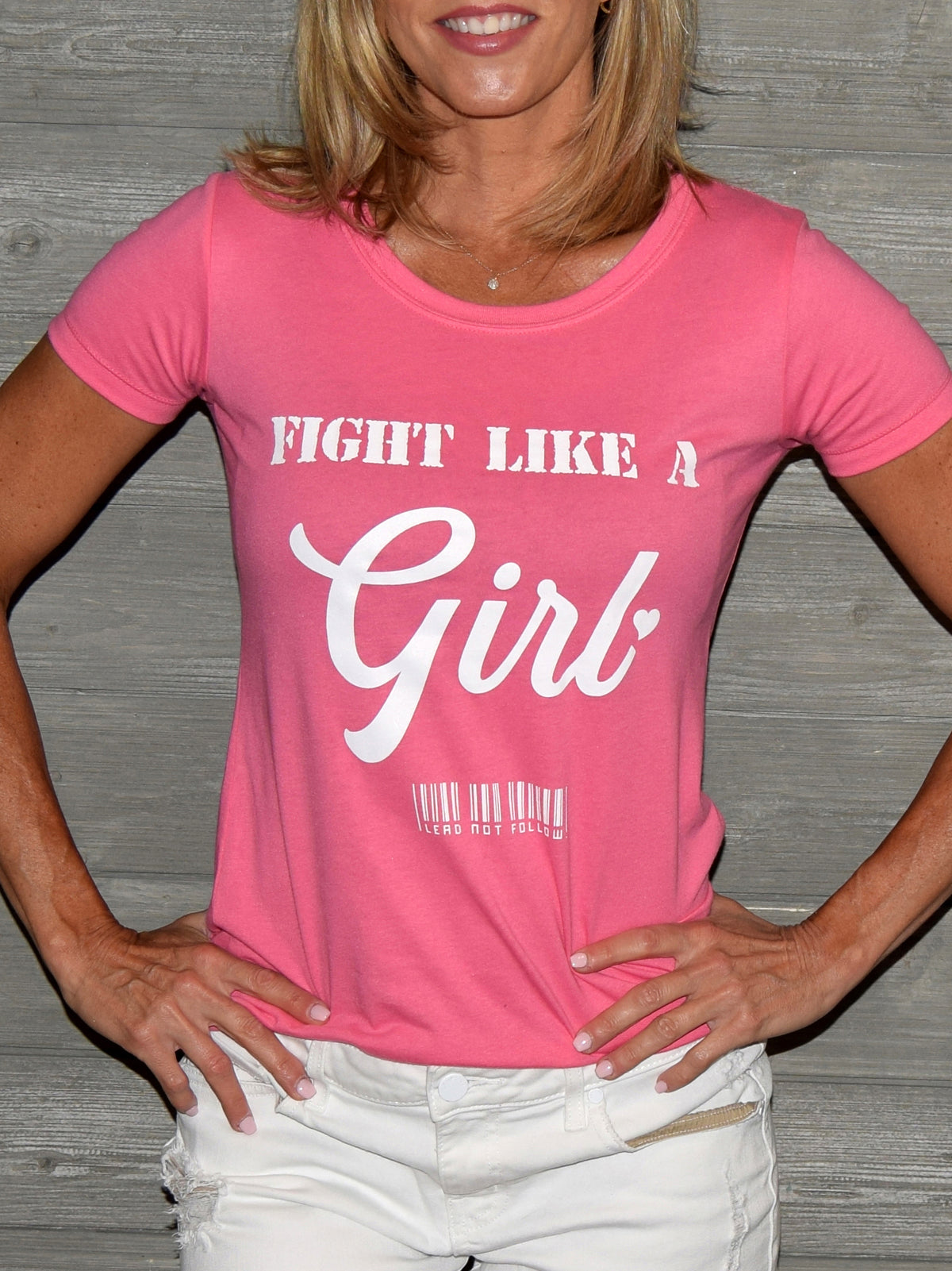 FIGHT LIKE A GIRL Womens Crewneck T-Shirt