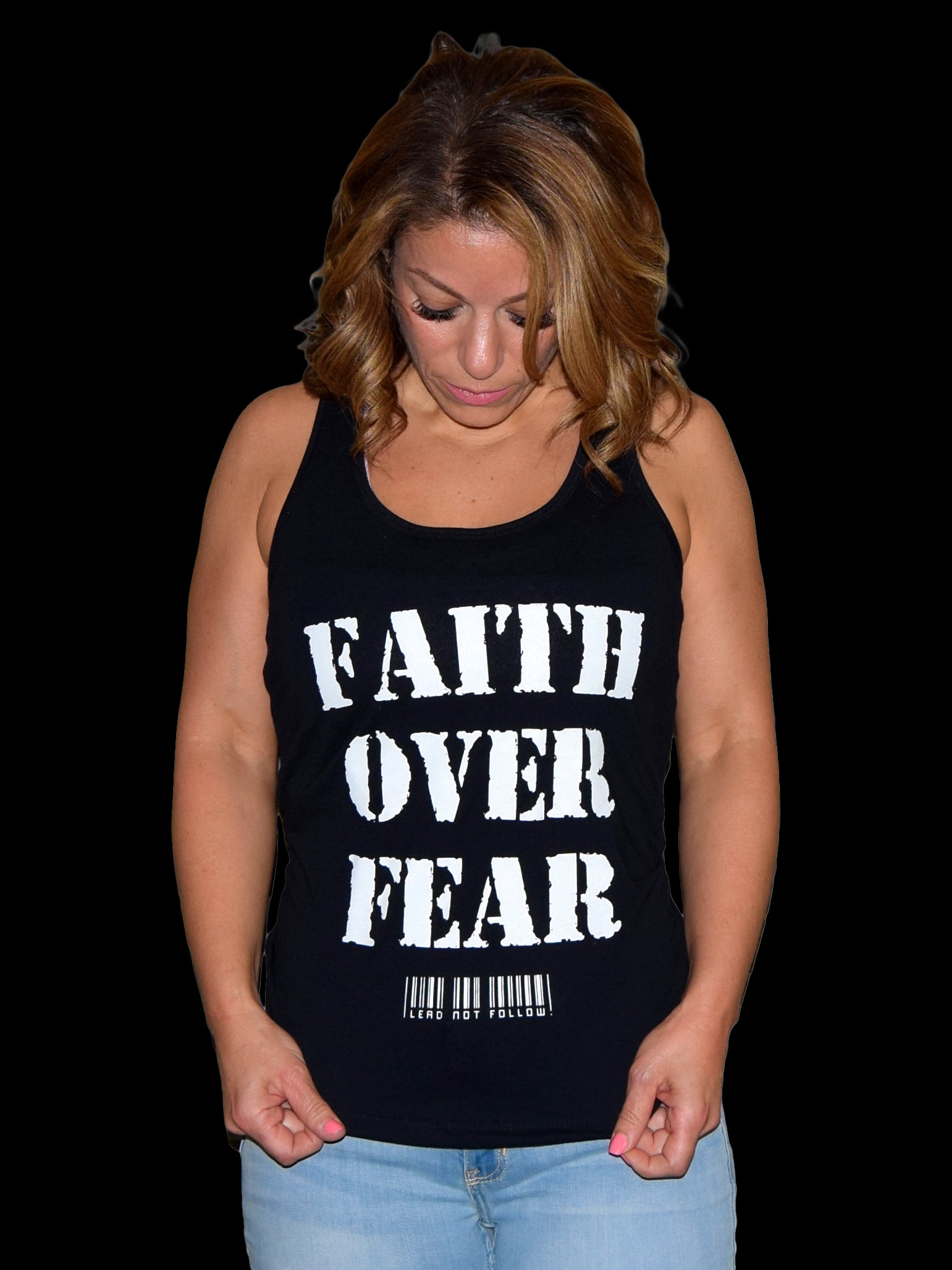 FAITH OVER FEAR Womens Relaxed Tank