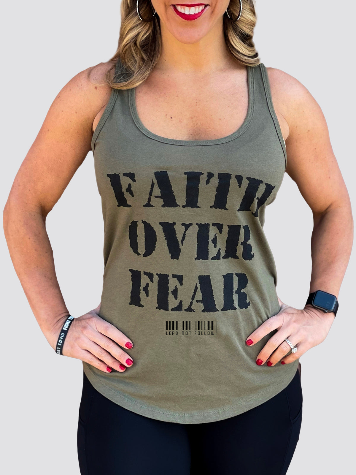 FAITH OVER FEAR Womens Relaxed Tank