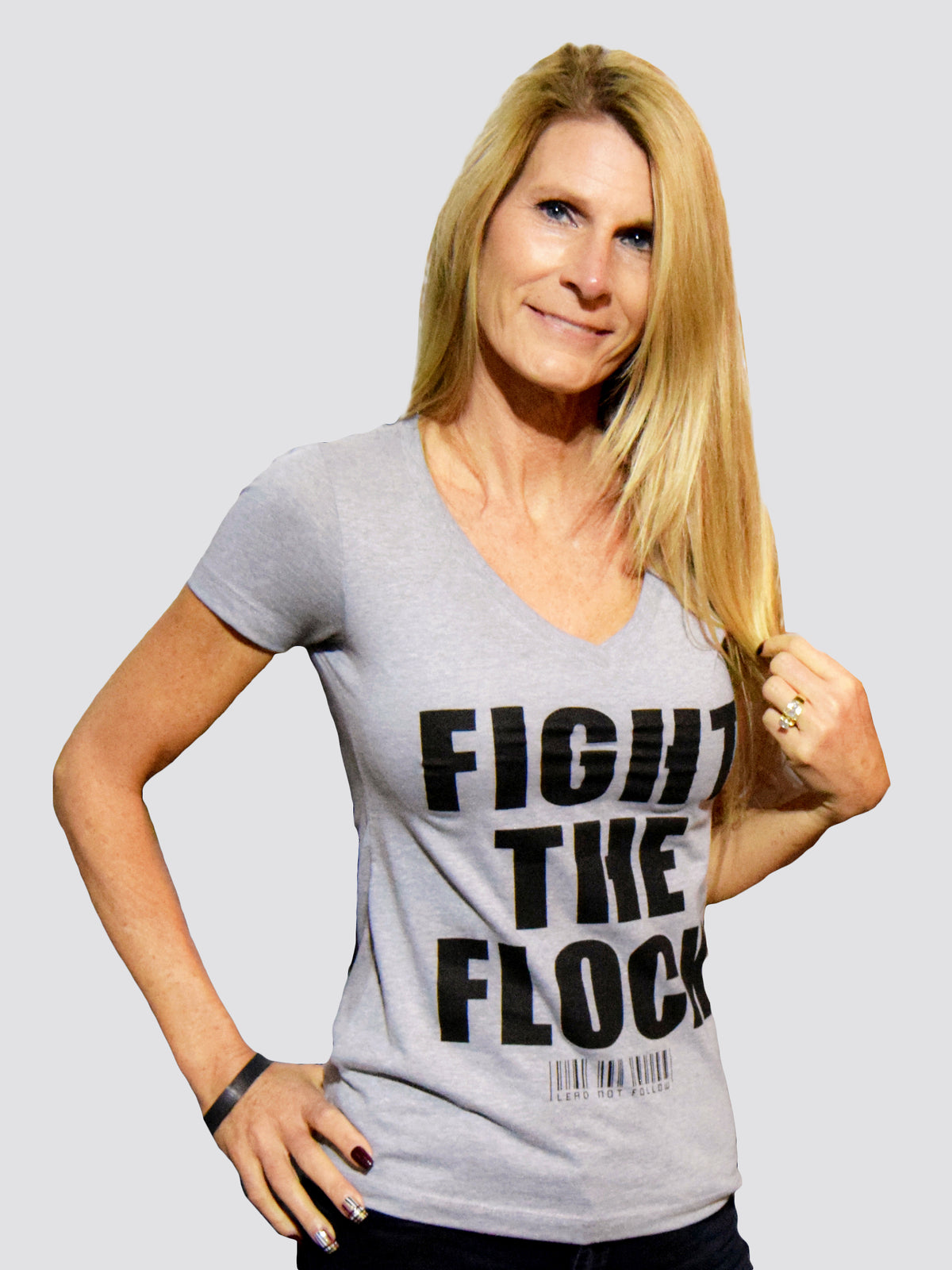 STACKED LOGO Womens V-Neck T-Shirt